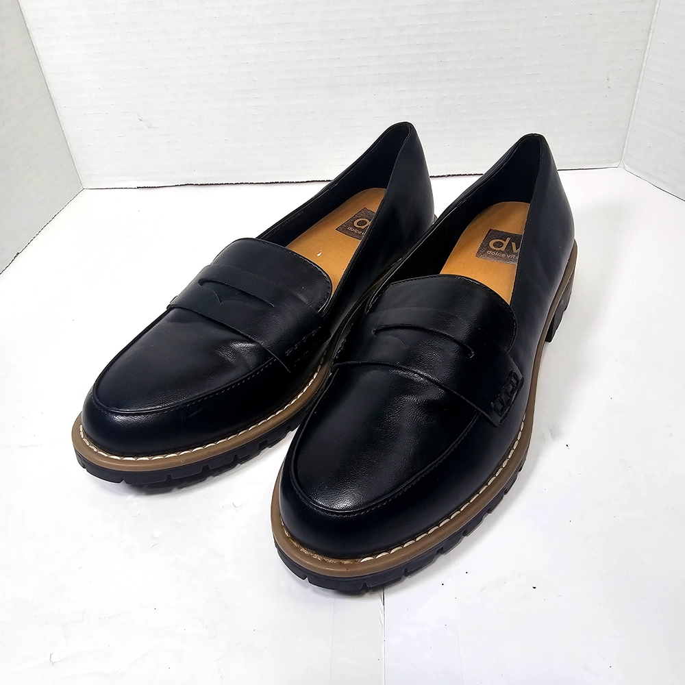 DV by Dolce Vita Shoes Black Loafers with Brown Sole Womens - Picture 7 of 8
